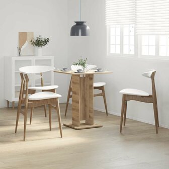 Bistrotafel 60x60x75 cm spaanplaat artisanaal eikenkleurig 1