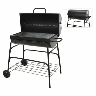 ProGarden Houtskoolbarbecue op wielen cilindervormig 1