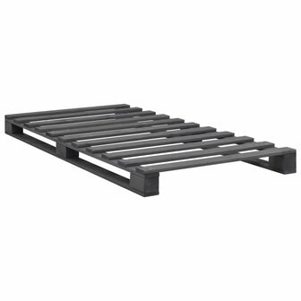 Bedframe pallet massief grenenhout grijs 90x200 cm 2