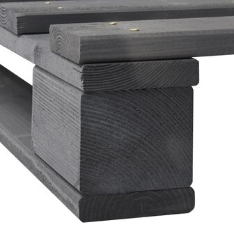 Bedframe pallet massief grenenhout grijs 100x200 cm 6