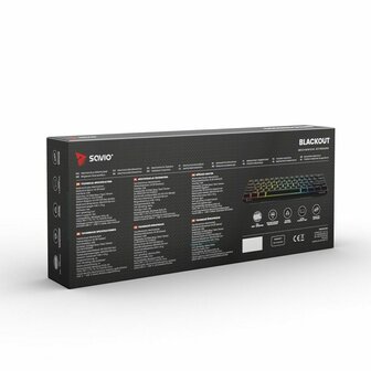 Toetsenbord Savio BLACKOUT Zwart Multicolour Engels QWERTY 7