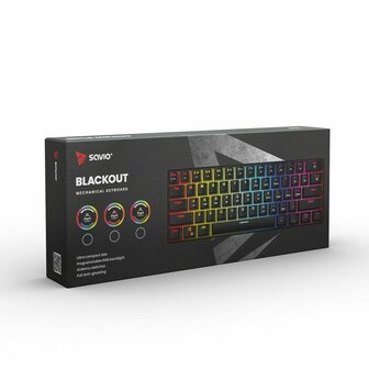 Toetsenbord Savio BLACKOUT Zwart Multicolour Engels QWERTY 8