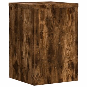 Plantenstandaards 2 st 25x25x35 cm bewerkt hout gerookt eiken 7
