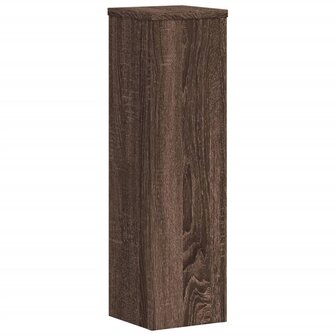 Plantenstandaards 2 st 17x17x60 cm bewerkt hout bruin eiken 7