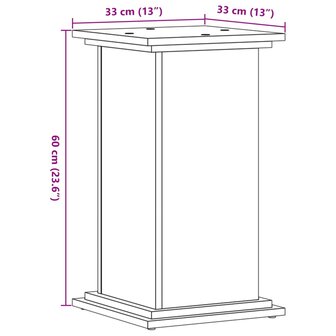 Plantenstandaard 33x33x60 cm bewerkt hout oud houtkleurig 9