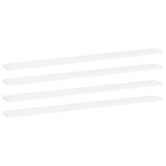 Wandschappen 4 st 100x10x1,5 cm spaanplaat wit 1
