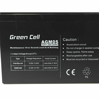 Batterij voor UPS SAI Green Cell AGM05 72 Ah 12 V 2