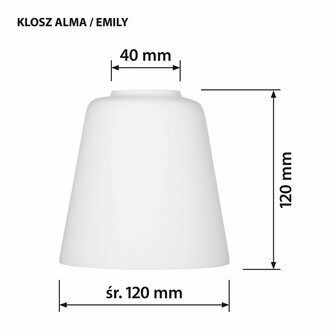 Lampenkap Activejet klosz EMILY Wit Glas 12 cm 4