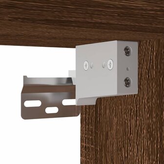 Wandkast 80x15x80 cm bewerkt hout bruin eikenkleur 7