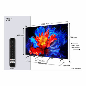 Smart TV TCL 75P8K 75&quot; 4K Ultra HD LED HDR D-LED QLED 3