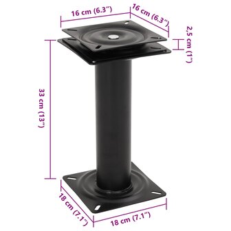Bootstoelpoten 2 st met 360&deg; draaiplateau staal 9