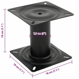 Bootstoelpoot 18 cm staal zwart 8