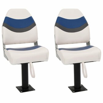 Bootstoelen 2 st met poot 360&deg; draaibaar 2