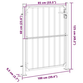 Tuinpoort 100x125 cm roestvrij staal 8