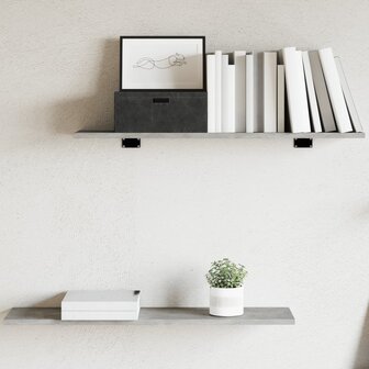 Wandschappen 4 st 80x20x1,5 cm bewerkt hout betongrijs 1