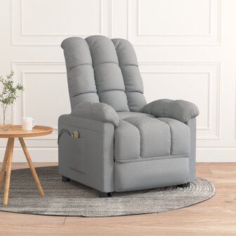 Massagestoel elektrisch stof lichtgrijs 1