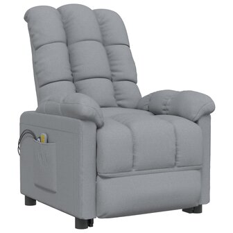 Massagestoel elektrisch stof lichtgrijs 3