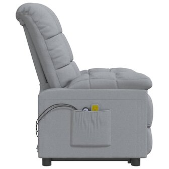 Massagestoel elektrisch stof lichtgrijs 5