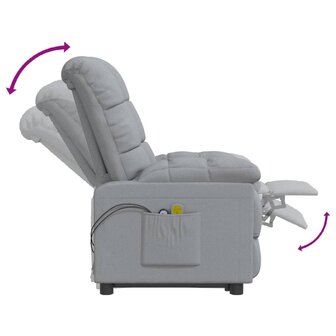 Massagestoel elektrisch stof lichtgrijs 8