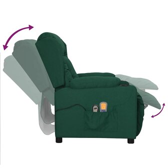 Massagestoel elektrisch verstelbaar stof donkergroen 7