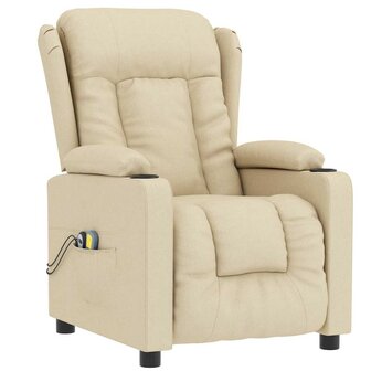 Massagestoel elektrisch stof cr&egrave;mekleurig 3