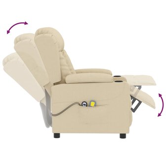 Massagestoel elektrisch stof cr&egrave;mekleurig 7