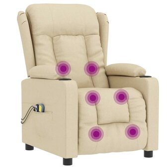 Massagestoel elektrisch stof cr&egrave;mekleurig 8