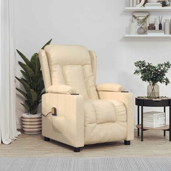 Massagestoel stof cr&egrave;mekleurig 1