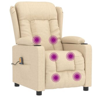Massagestoel stof cr&egrave;mekleurig 7