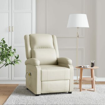 Massagestoel kunstleer cr&egrave;mewit 1
