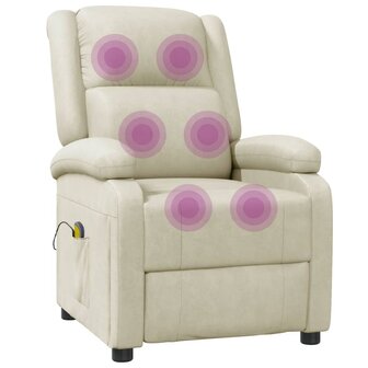 Massagestoel kunstleer cr&egrave;mewit 7