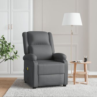 Massagestoel kunstleer grijs 1