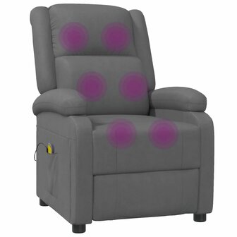 Massagestoel kunstleer grijs 7