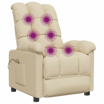 Massagestoel stof cr&egrave;mekleurig 6