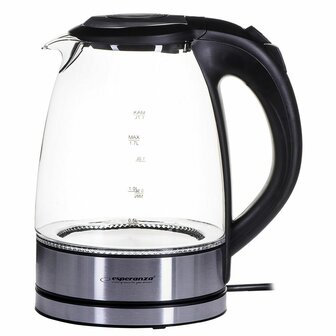 Waterkoker Esperanza EKK012  Zwart Glas Plastic 2200 W 1,7 L 6