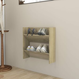 Wandschoenenkast 60x18x60 cm spaanplaat sonoma eikenkleurig 1