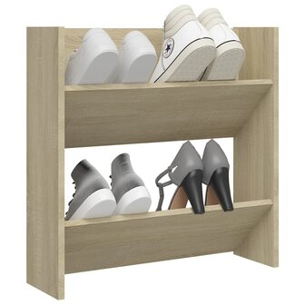 Wandschoenenkast 60x18x60 cm spaanplaat sonoma eikenkleurig 3