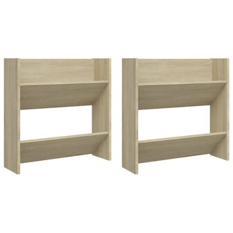 Wandschoenenkasten 2 st 60x18x60 cm spaanplaat sonoma eiken 2