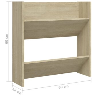 Wandschoenenkasten 2 st 60x18x60 cm spaanplaat sonoma eiken 8