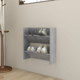 Wandschoenenkast 60x18x60 cm spaanplaat betongrijs 1