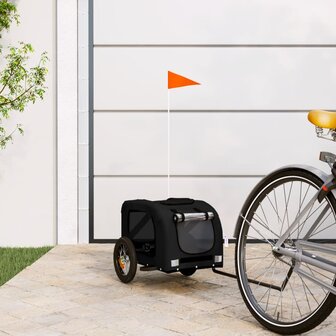 Hondenfietstrailer oxford stof en ijzer zwart 1