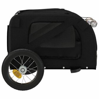 Hondenfietstrailer oxford stof en ijzer zwart 7