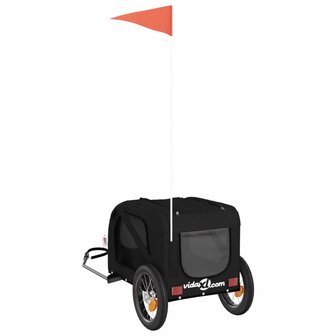 Hondenfietstrailer oxford stof en ijzer zwart 8