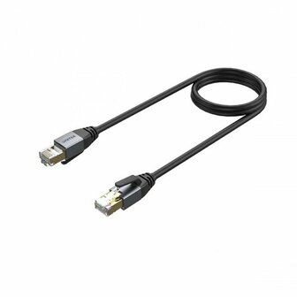 Cat8 S/FTP kabel Unitek C18149AGY03-1.5M Zwart 1,5 m 1