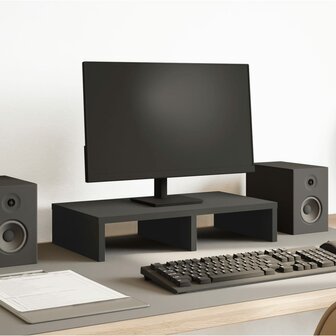 Monitorstandaard 50x27x10 cm bewerkt hout zwart 1
