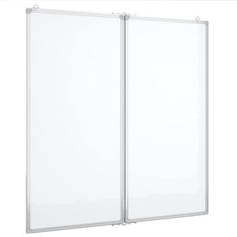 Whiteboard magnetisch inklapbaar 80x80x1,7 cm aluminium 2