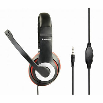 Hoofdtelefoon met microfoon GEMBIRD MHS-03-BKRD Zwart Rood 2