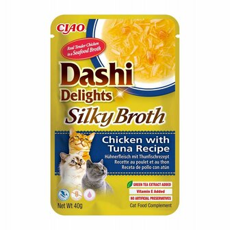 Kattensnoepjes Inaba Dashi Delights Silky Broth Chicken with Tuna Kip 40 g 1