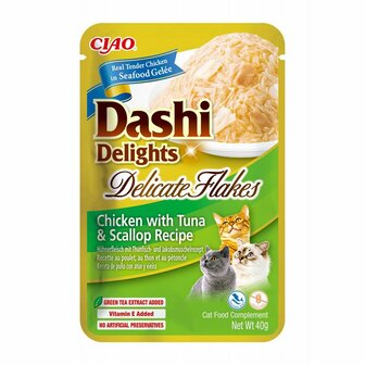 Kattensnoepjes Inaba Dashi Delights Delicate Flakes Kip 40 g 1