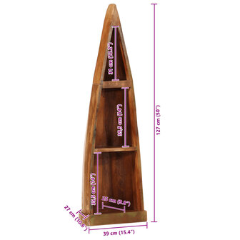 Kast bootvorm 39x27x127 cm gerecycled hout 9